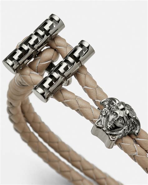 medusa versace brqacelet|versace braided leather charm bracelet.